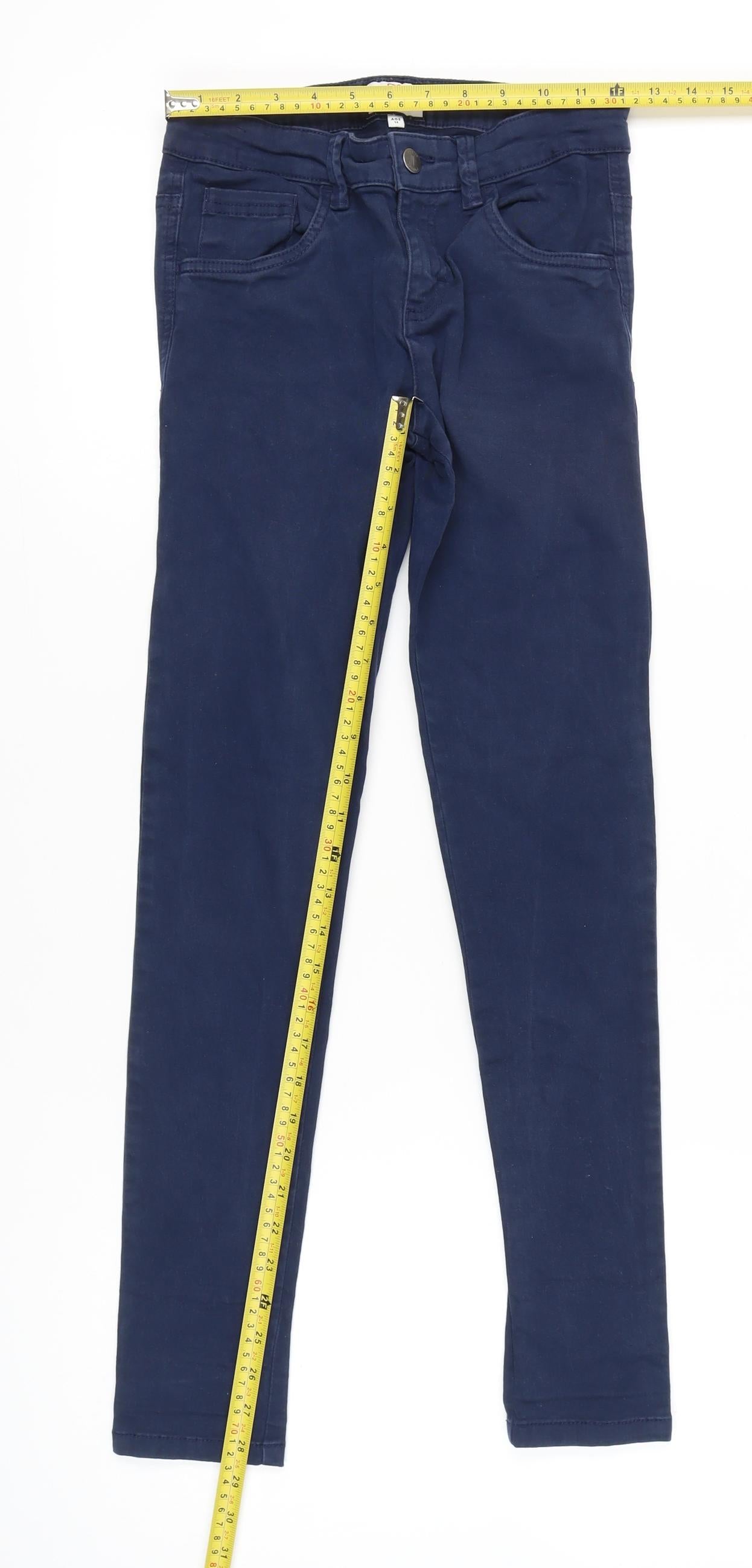 Jasper Conran Girls Blue Skinny Jeans Age 13 Years Stretch Casual