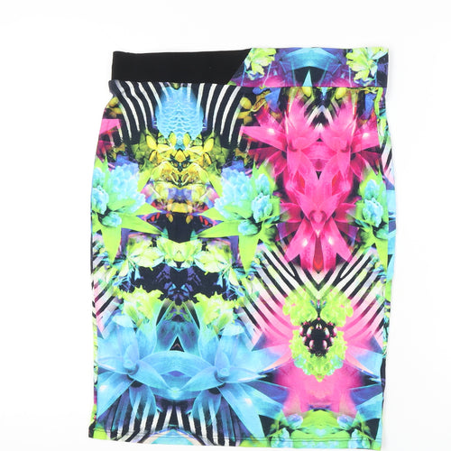 Ariana Womens Multicoloured Pencil Skirt Size 4 Stretch Viscose