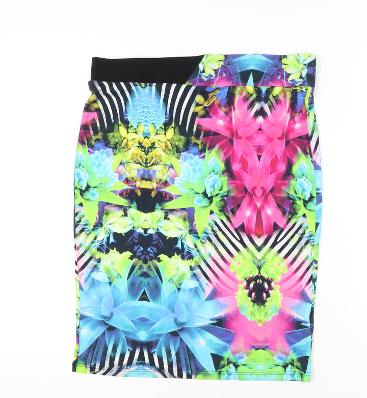 Ariana Womens Multicoloured Pencil Skirt Size 4 Stretch Viscose