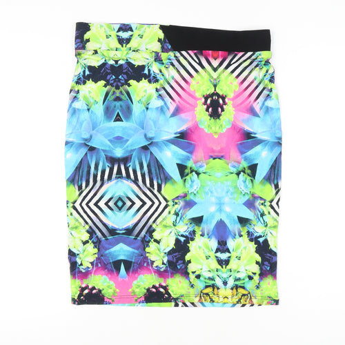 Ariana Womens Multicoloured Pencil Skirt Size 4 Stretch Viscose