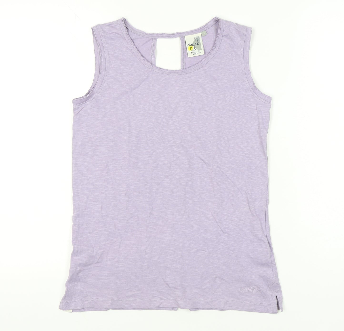 Weird Fish Women’s Purple Cotton Tank Top Size 8 Summer Casual