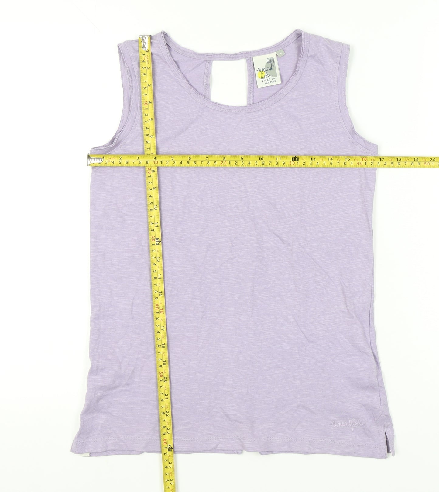 Weird Fish Women’s Purple Cotton Tank Top Size 8 Summer Casual