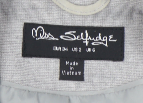 Miss Selfridge Women’s Grey Blazer Jacket UK 6 Tailored Workwear