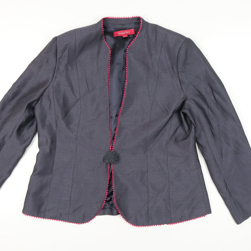 Jacques Vert Womens Grey Suit Jacket UK 16 Shawl Collar Tailored