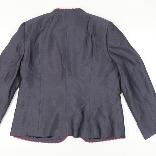 Jacques Vert Womens Grey Suit Jacket UK 16 Shawl Collar Tailored