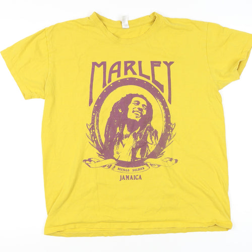 Sols Unisex Adults Yellow Graphic Music T-Shirt M Short Sleeve Cotton