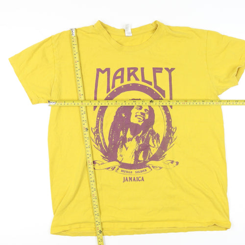 Sols Unisex Adults Yellow Graphic Music T-Shirt M Short Sleeve Cotton