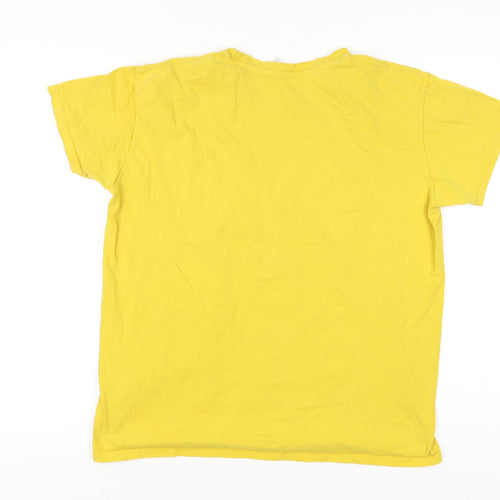 Sols Unisex Adults Yellow Graphic Music T-Shirt M Short Sleeve Cotton