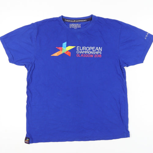 European Championships 2018 Men's Blue Medium Graphic T-Shirt
