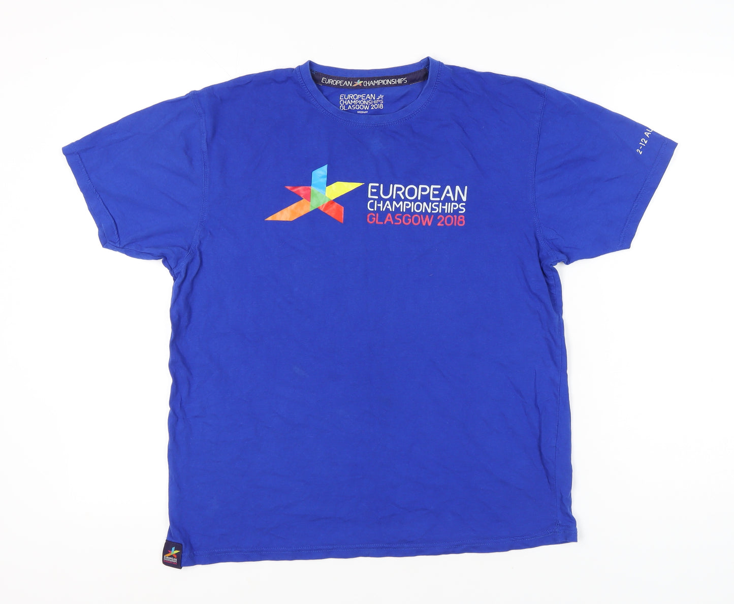 European Championships 2018 Men's Blue Medium Graphic T-Shirt