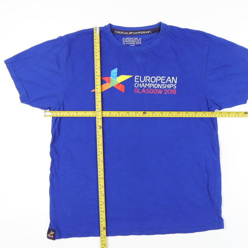 European Championships 2018 Men's Blue Medium Graphic T-Shirt