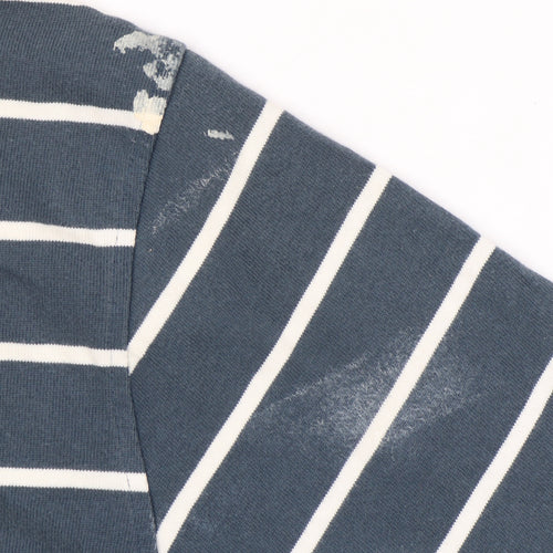 Tommy Hilfiger Men's Blue XL Striped Polo Shirt Cotton Short Sleeve