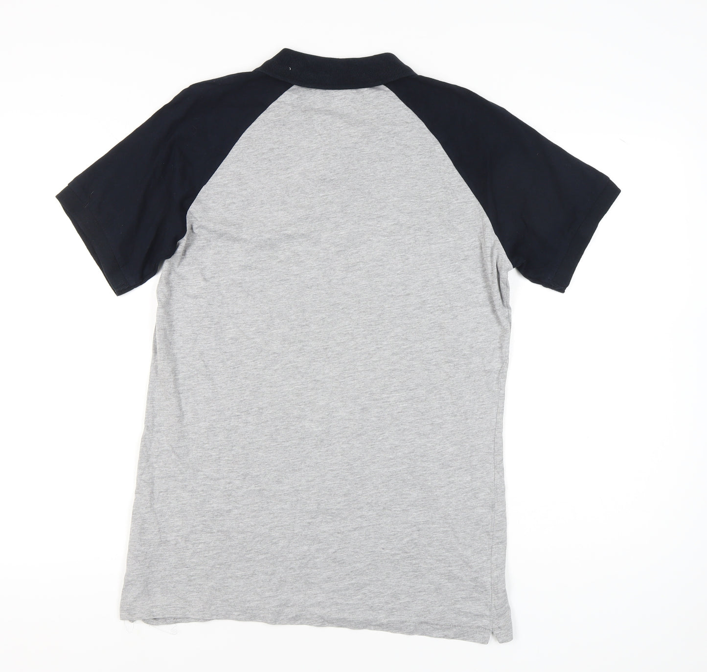 French Connection Men’s Grey Black Polo Shirt XL Cotton Blend