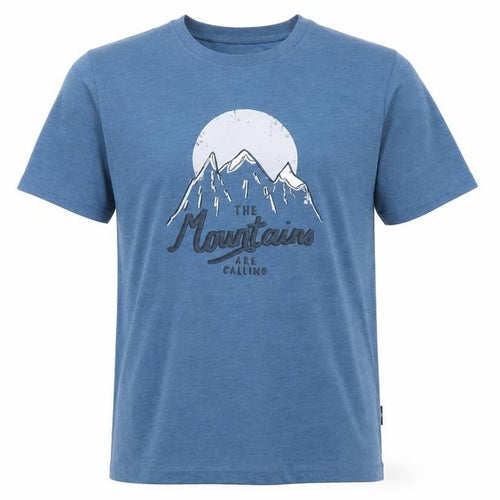 Hi Gear Men’s Blue Graphic Outdoor Mountain T-Shirt Medium Regular Fit