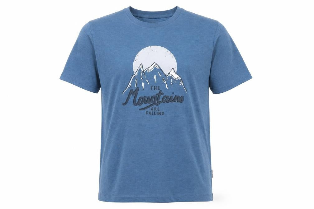 Hi Gear Men’s Blue Graphic Outdoor Mountain T-Shirt Medium Regular Fit