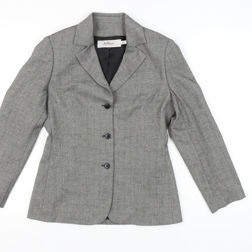 InWear Women’s Grey Herringbone Blazer Jacket UK 6 Classic Workwear