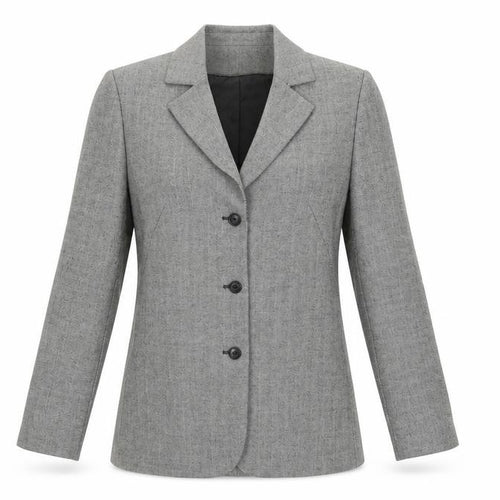 InWear Women’s Grey Herringbone Blazer Jacket UK 6 Classic Workwear