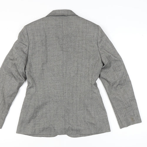 InWear Women’s Grey Herringbone Blazer Jacket UK 6 Classic Workwear
