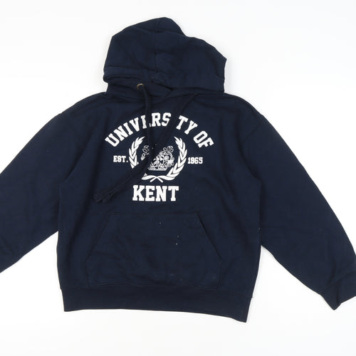 University of Kent Navy XS Hoodie Women Teens Pullover Cotton Blend