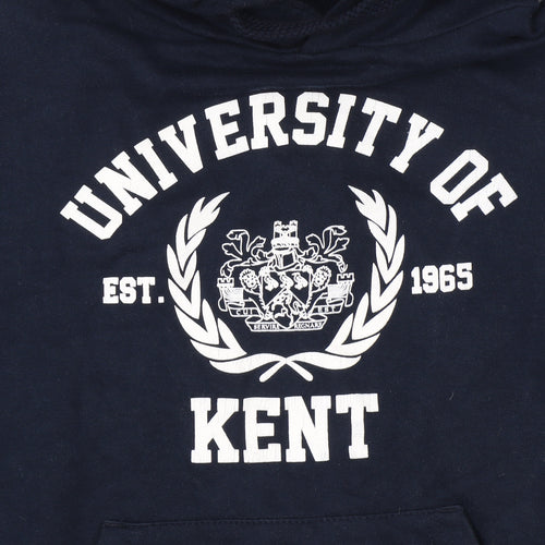 University of Kent Navy XS Hoodie Women Teens Pullover Cotton Blend