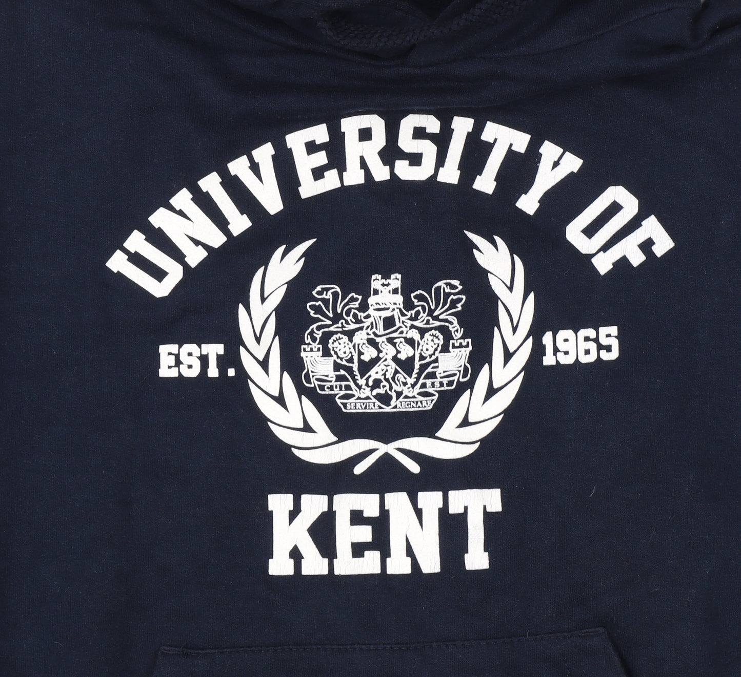 University of Kent Navy XS Hoodie Women Teens Pullover Cotton Blend