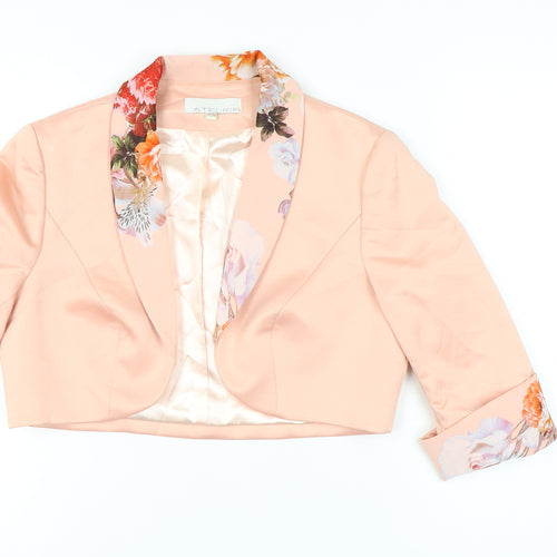 L'Atelier Women's Pink Floral Cropped Blazer Size 14