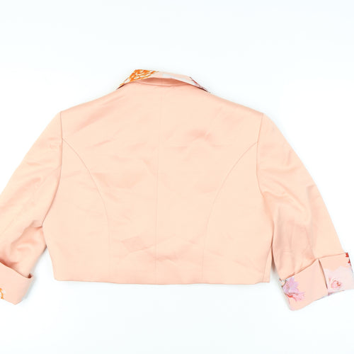 L'Atelier Women's Pink Floral Cropped Blazer Size 14