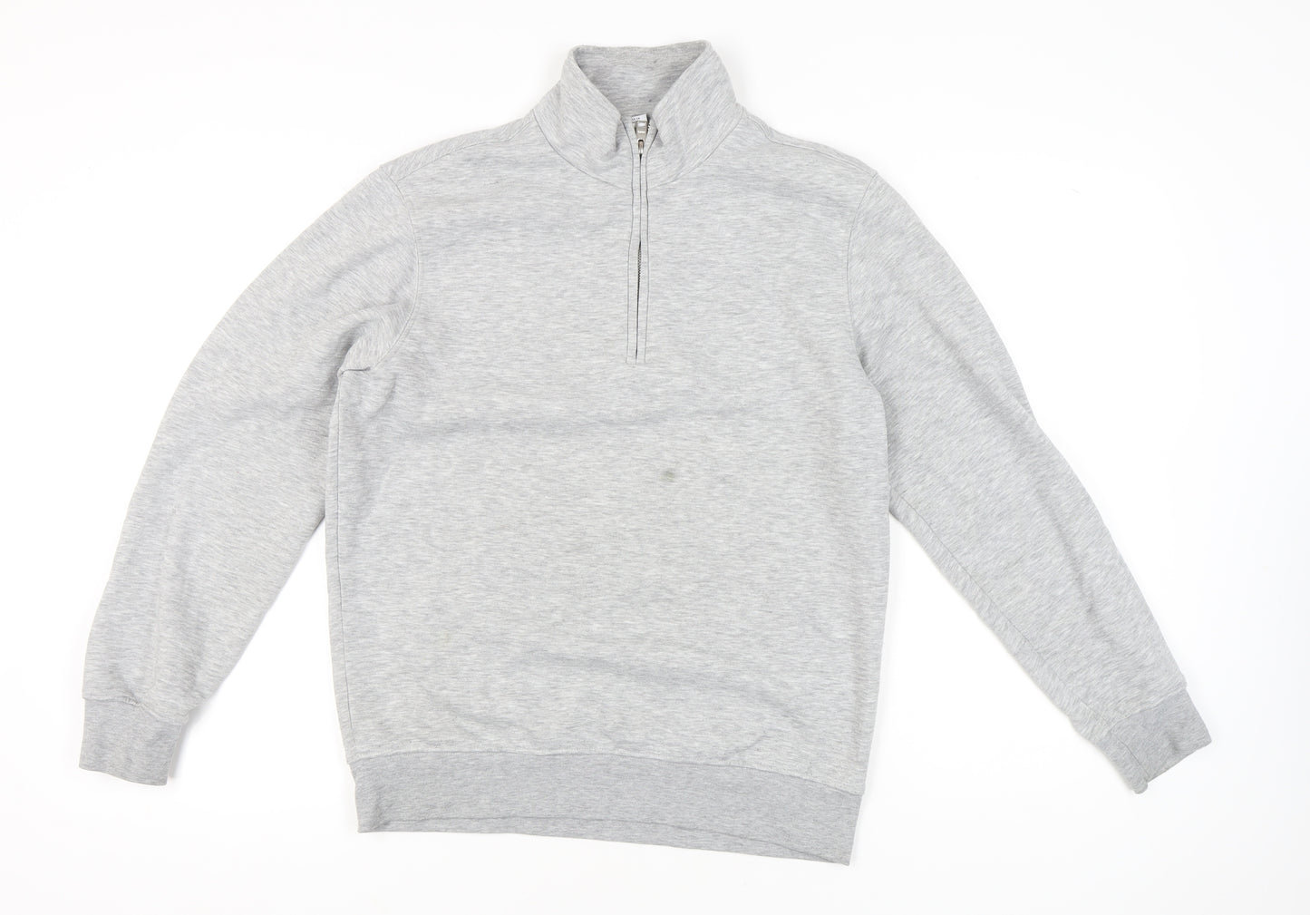 MNG Men’s Grey 1/4 Zip High Neck Sweatshirt Size S Regular Fit
