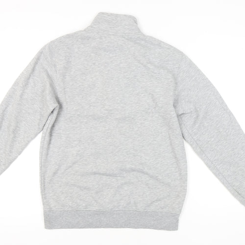 MNG Men’s Grey 1/4 Zip High Neck Sweatshirt Size S Regular Fit
