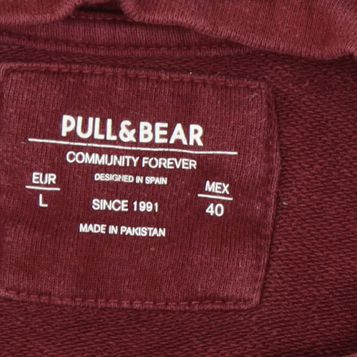 Pull&Bear Men’s Colour Block Sweatshirt L Red Grey Blue Crew Neck