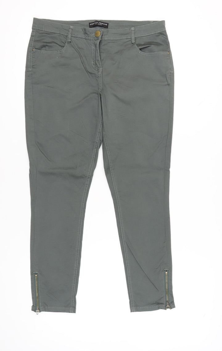 Dorothy Perkins Womens Grey Size 14 Skinny Stretch Jeans with Ankle Zips