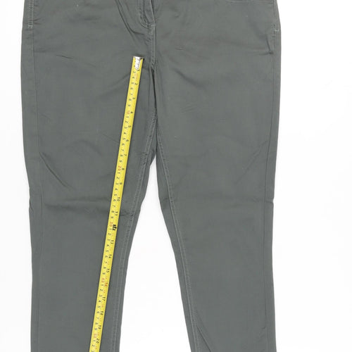 Dorothy Perkins Womens Grey Size 14 Skinny Stretch Jeans with Ankle Zips