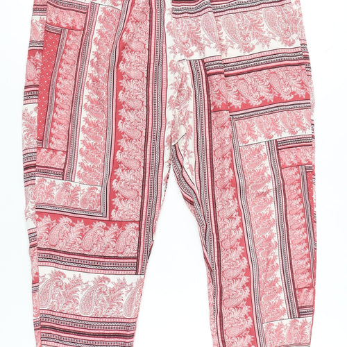 PrettyLittleThing Womens Red Paisley Jogger Trousers Size 12
