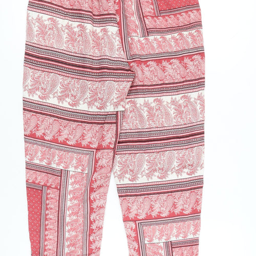 PrettyLittleThing Womens Red Paisley Jogger Trousers Size 12