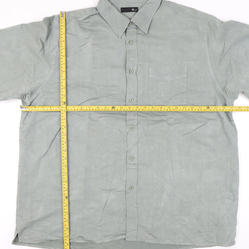 BHS Men’s Green 2XL 47-49" Long Sleeve Button-Up Shirt Viscose Blend