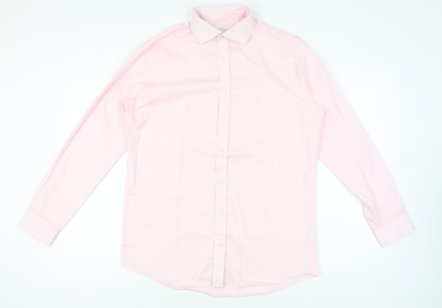 John Lewis Men’s Pink Slim Fit Long Sleeve Button-Up Shirt Size 16