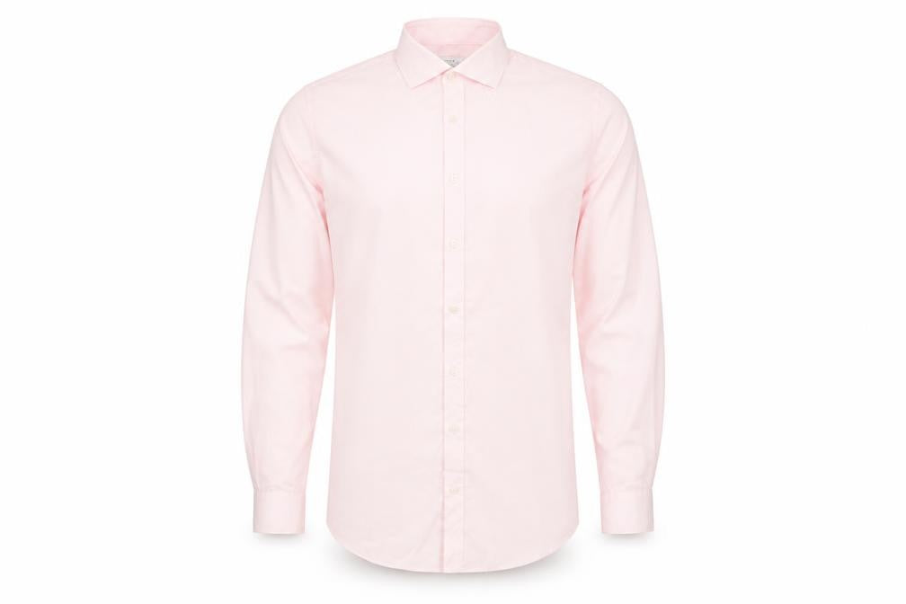 John Lewis Men’s Pink Slim Fit Long Sleeve Button-Up Shirt Size 16