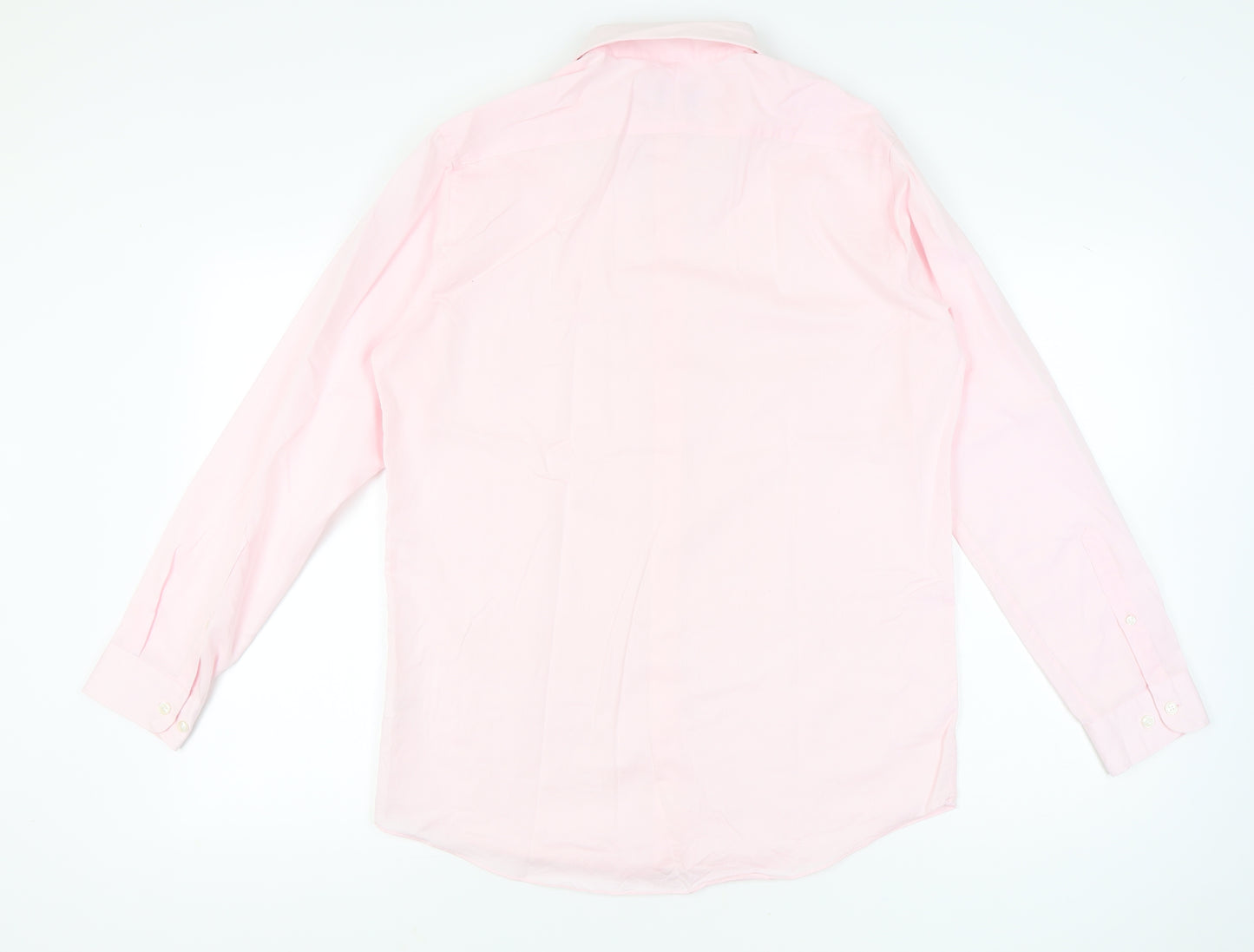 John Lewis Men’s Pink Slim Fit Long Sleeve Button-Up Shirt Size 16