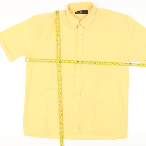 Roberto Bertolucci Men's Yellow XL Short Sleeve Button-Down Shirt