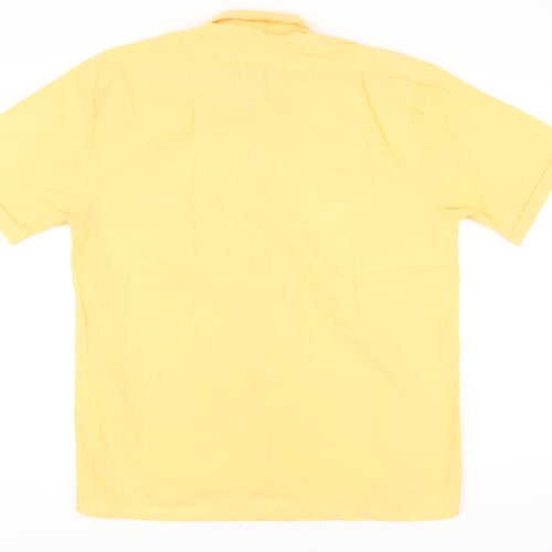 Roberto Bertolucci Men's Yellow XL Short Sleeve Button-Down Shirt