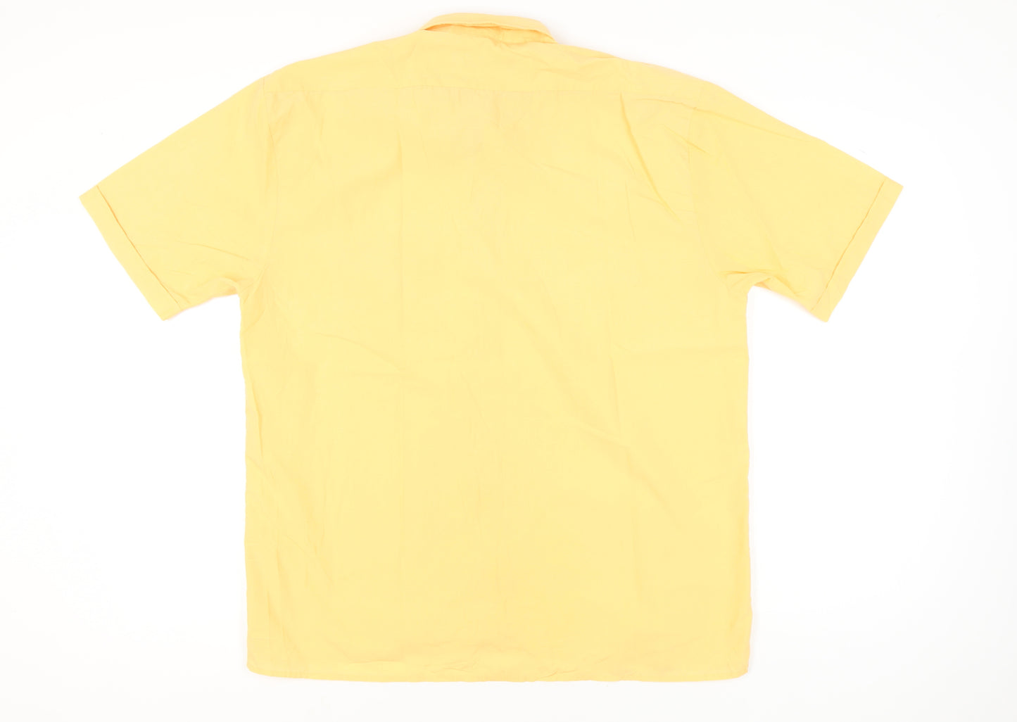 Roberto Bertolucci Men's Yellow XL Short Sleeve Button-Down Shirt