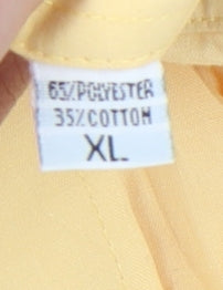 Roberto Bertolucci Men's Yellow XL Short Sleeve Button-Down Shirt