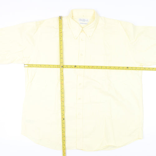 Marks and Spencer Men’s Yellow XL Button-Down Cotton Shirt