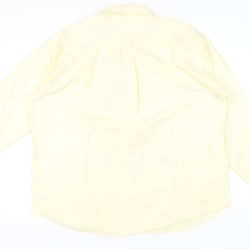 Marks and Spencer Men’s Yellow XL Button-Down Cotton Shirt
