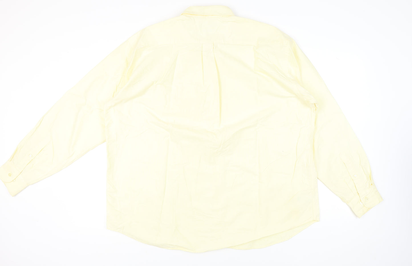 Marks and Spencer Men’s Yellow XL Button-Down Cotton Shirt