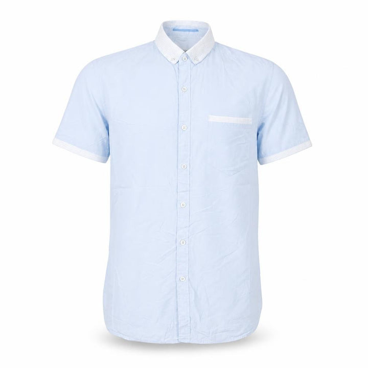 Ted Baker Men’s Blue Slim Fit Short Sleeve Button-Up Shirt M