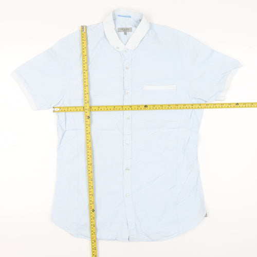 Ted Baker Men’s Blue Slim Fit Short Sleeve Button-Up Shirt M