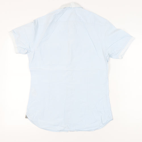 Ted Baker Men’s Blue Slim Fit Short Sleeve Button-Up Shirt M