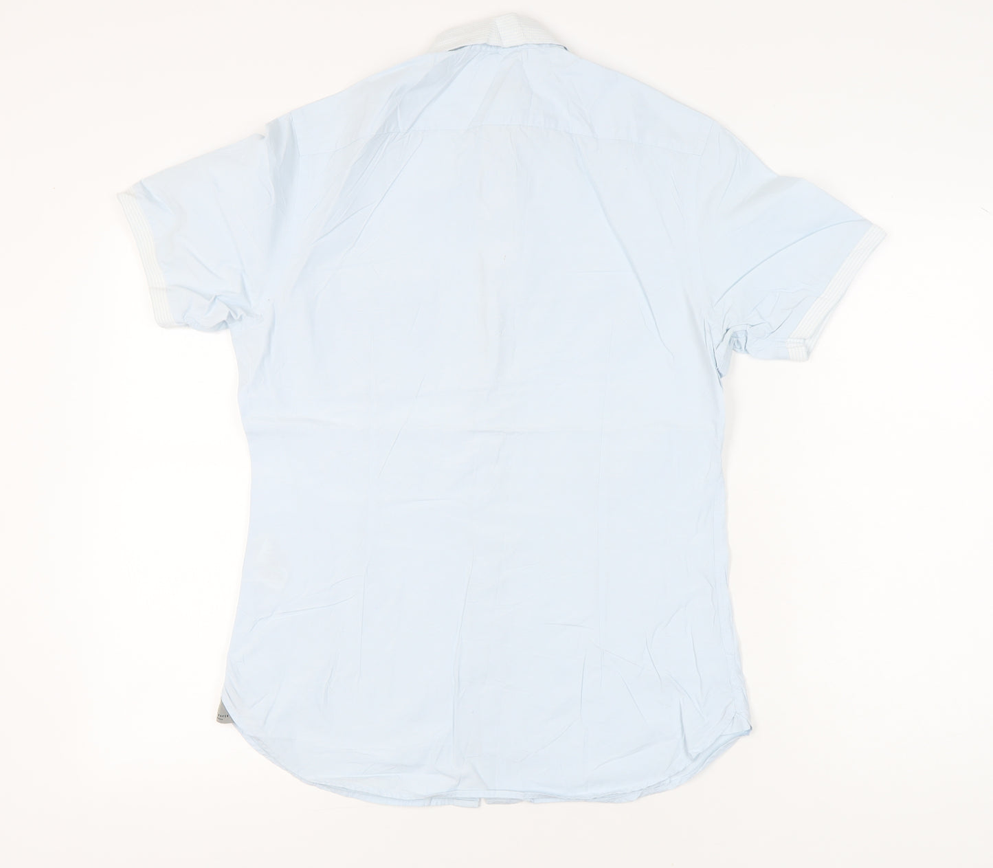 Ted Baker Men’s Blue Slim Fit Short Sleeve Button-Up Shirt M