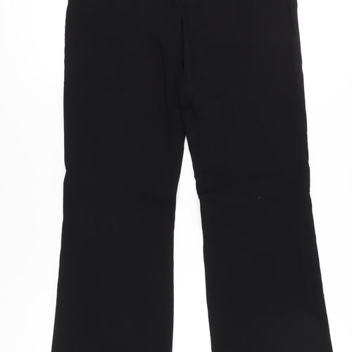 Zara Women Black Slim Fit Straight Leg Trousers Size S